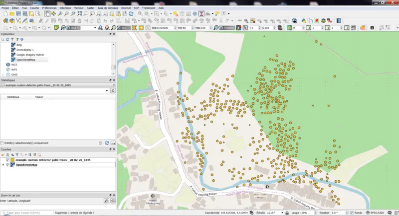 Screenshot of Picterra Forge integration with QGIS