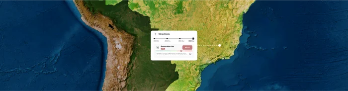 Picterra public insight blog image showing producton risk index in Brazil