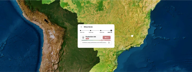 Picterra public insight blog image showing producton risk index in Brazil